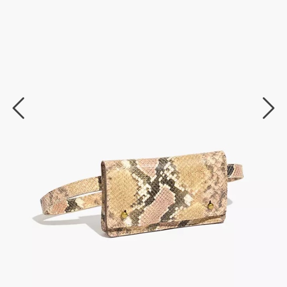 Madewell leather belt bag: snake embossed